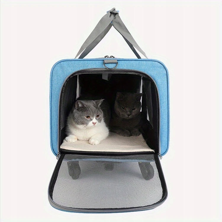 DOG CAT CARRIER CARRY BAG WITH XL WHEELS Color blue