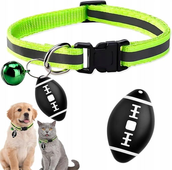 DOG CAT COLLAR WITH CAT BELL GPS LOCATOR HOLDER