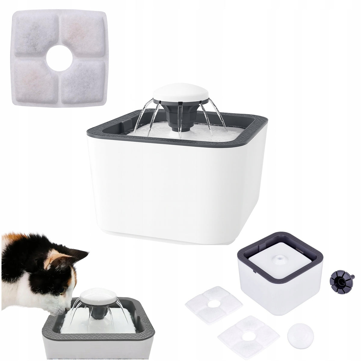 DOG CAT DRINKER 2,5L BOWL AUTOMATIC DRINKER FOUNTAIN FILTERS QUIET
