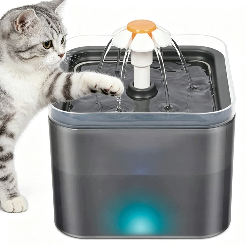 DOG CAT DRINKER WATER FOUNTAIN AUTOMATIC QUIET BOWL 2L + FILTERS