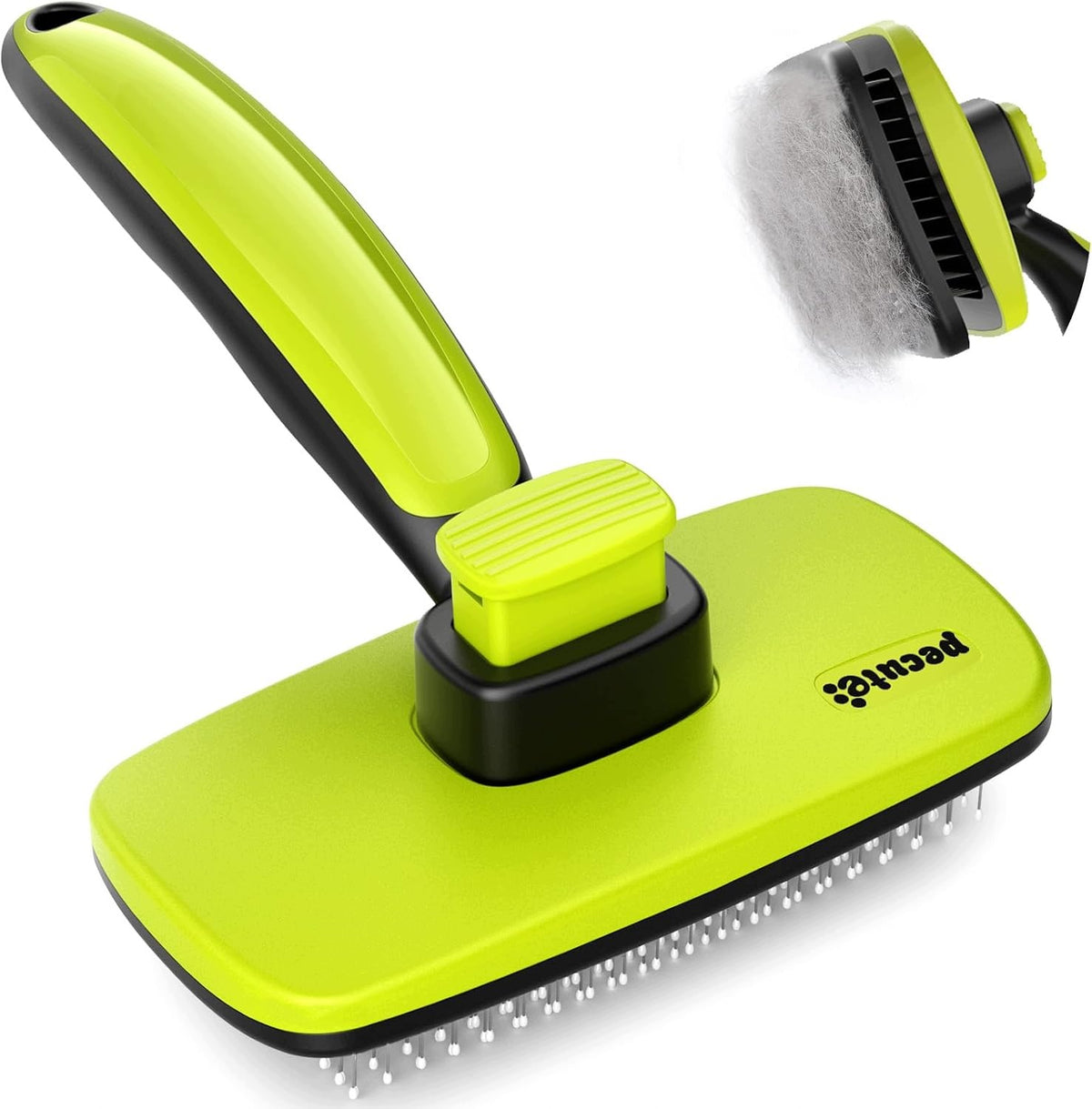 DOG CAT GROOMING BRUSH SELF-CLEANING ROUNDED PINS
