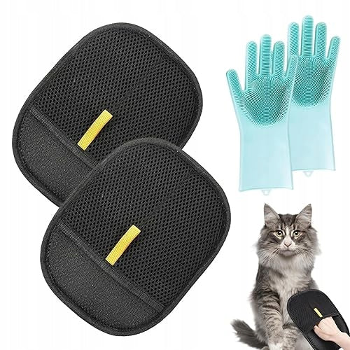 DOG CAT HAIR CLEANING GLOVES SET OF 6 SILICONE
