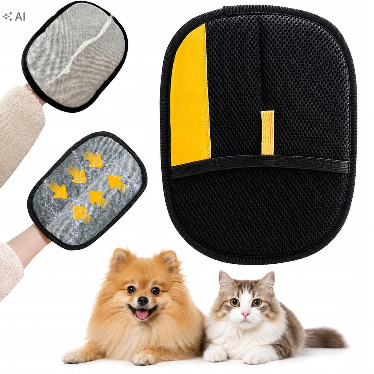DOG CAT HAIR COLLECTION REMOVAL GLOVE WITH FURNITURE CLOTHES Antistatic