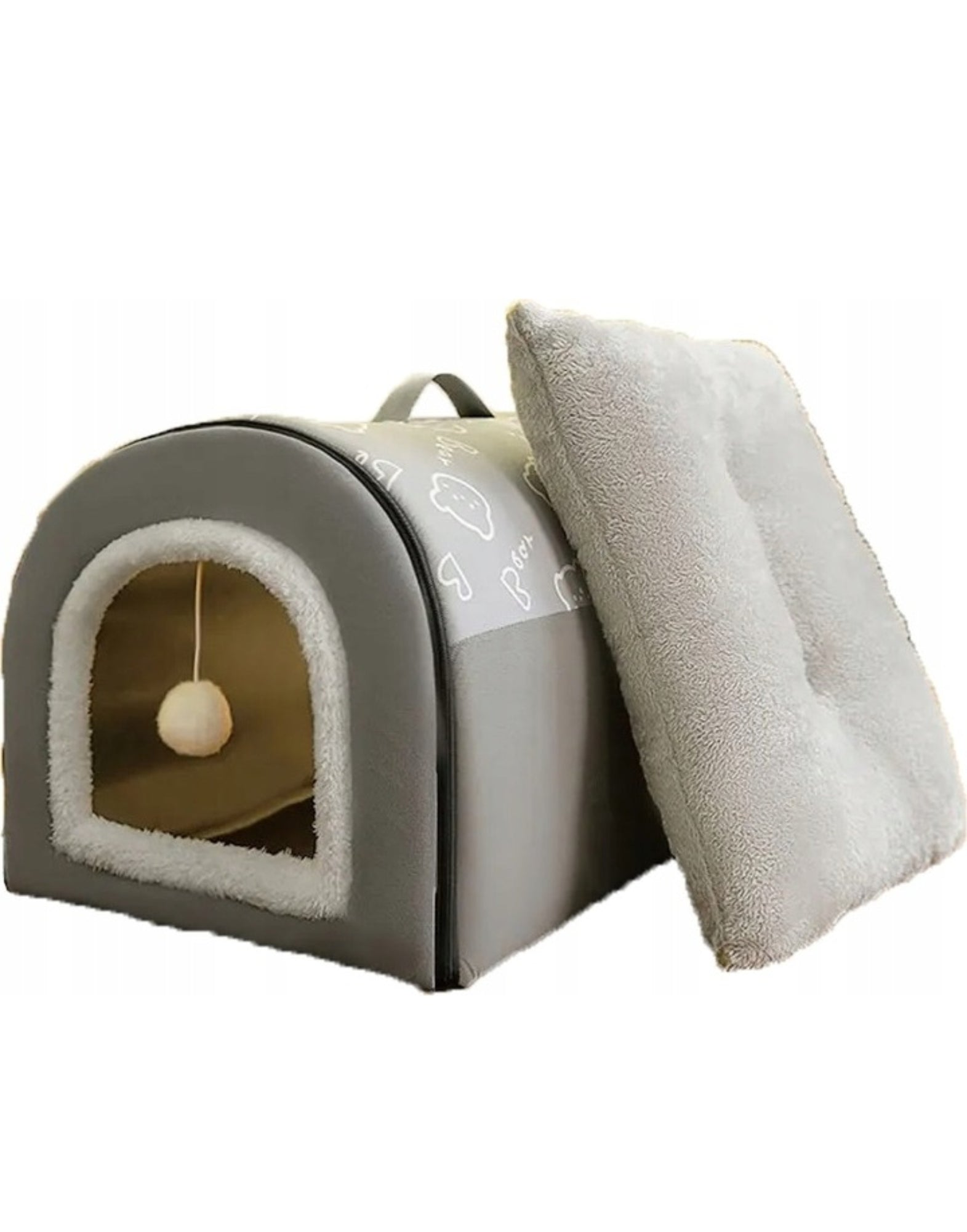 DOG CAT HOUSE BED BOOTH BED XL 60x42x37cm GREY FOLDING Trade name PK DH-08-XL