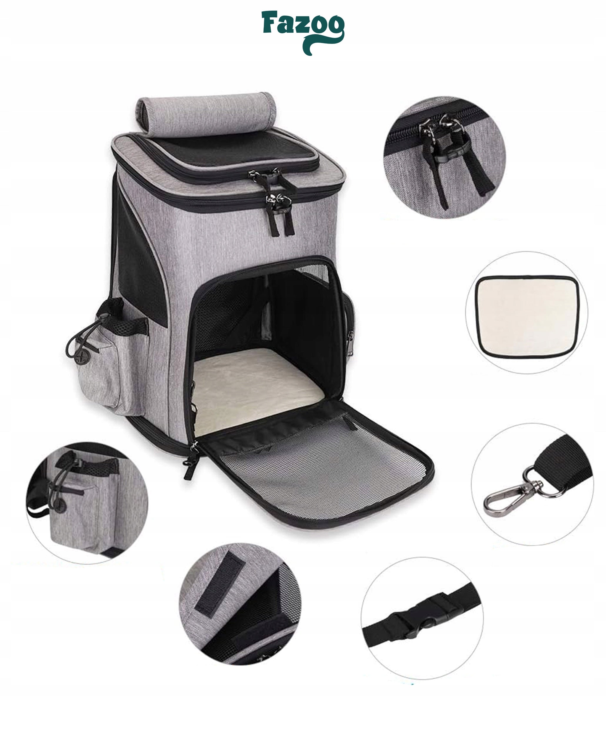 DOG CAT TRANSPORTER Backpack Bag with Ventilation Holes Folding Brand Fazoo