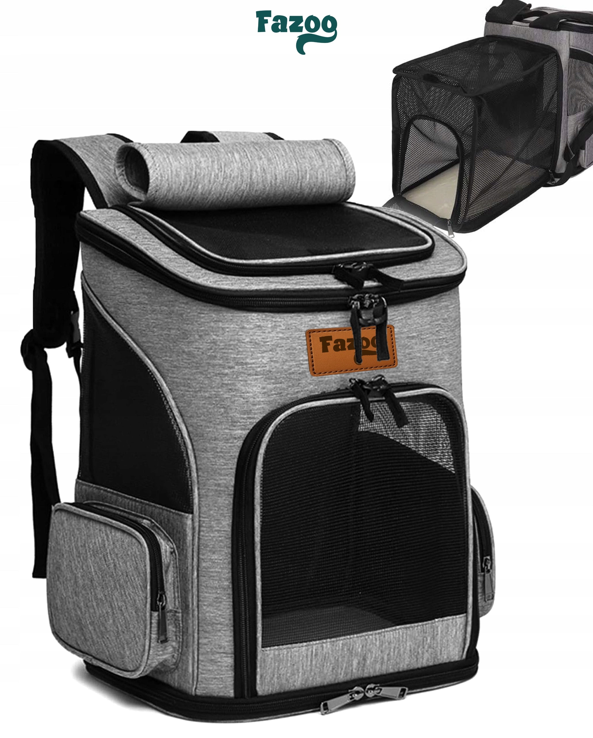 DOG CAT TRANSPORTER Backpack Bag with Ventilation Holes Folding Color black
