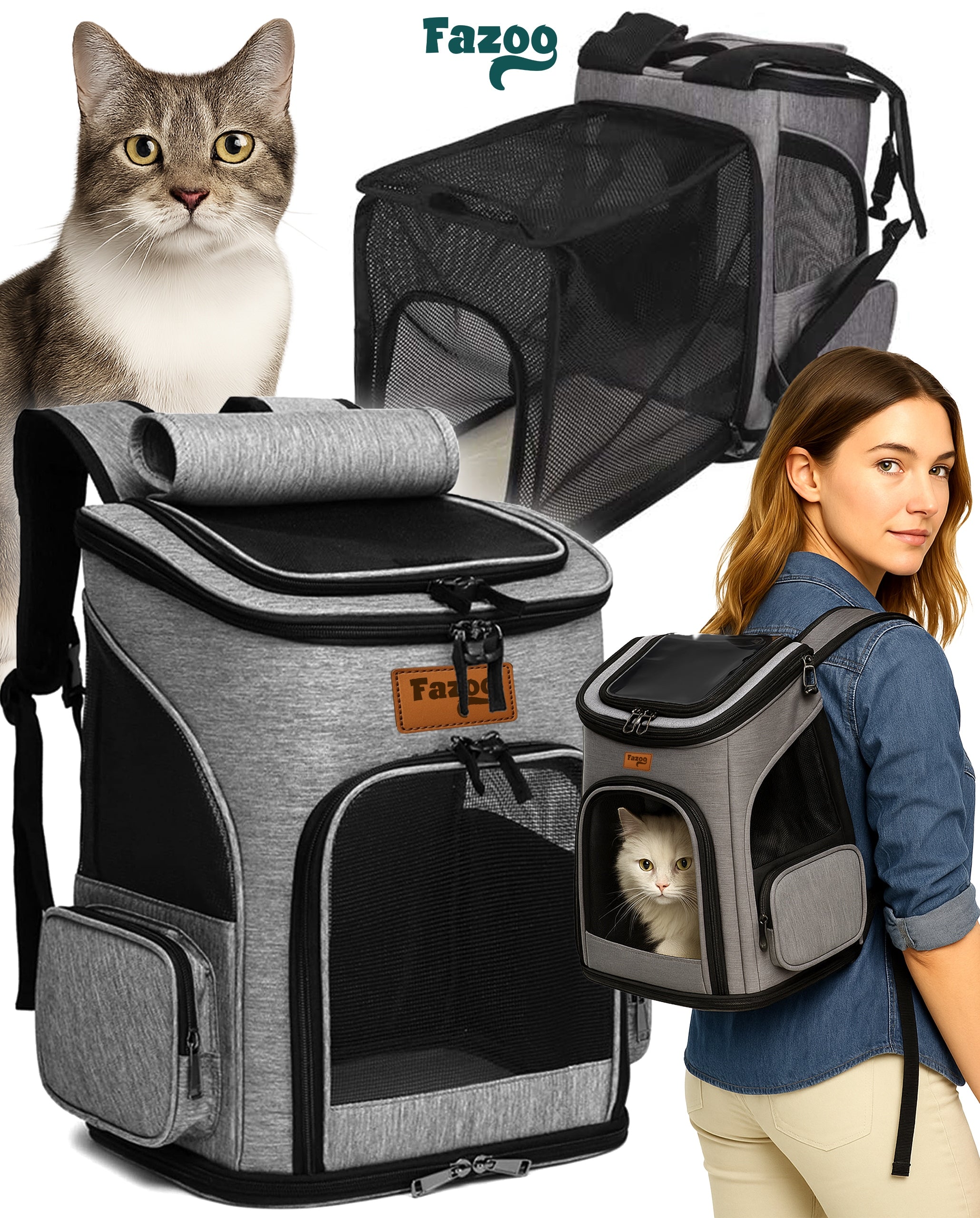 DOG CAT TRANSPORTER Backpack Bag with Ventilation Holes Folding Packaging status original