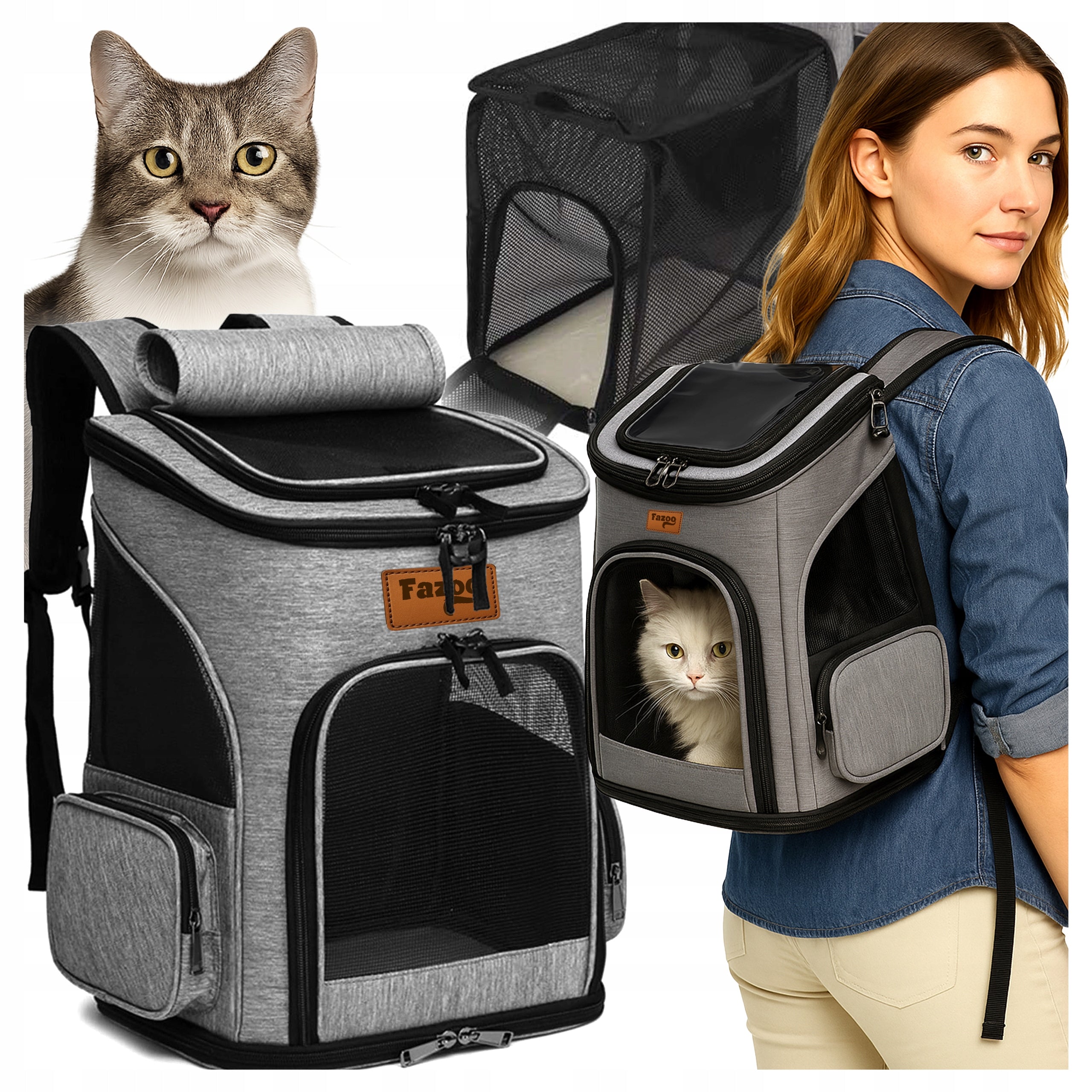 DOG CAT TRANSPORTER Backpack Bag with Ventilation Holes Folding