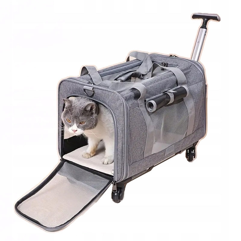 DOG CAT TRANSPORTER CARRY BAG WITH WHEELS