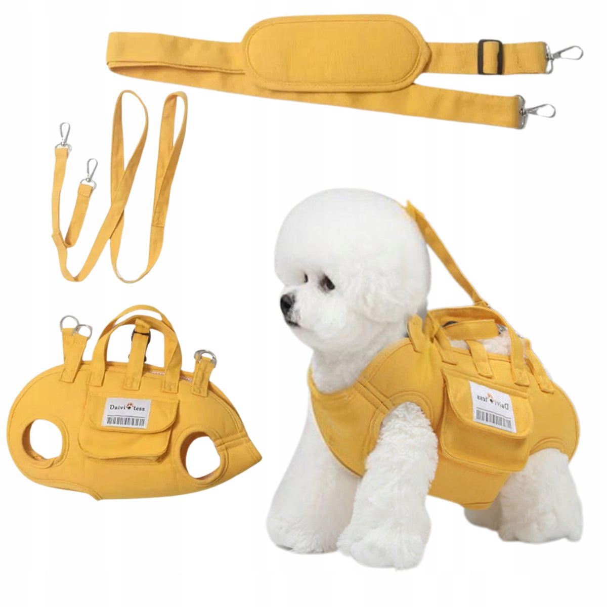 DOG CAT TRANSPORTER PRESSURE-FREE HARNESS FOR TRAVEL COMFORTABLE YELLOW L Packaging status original