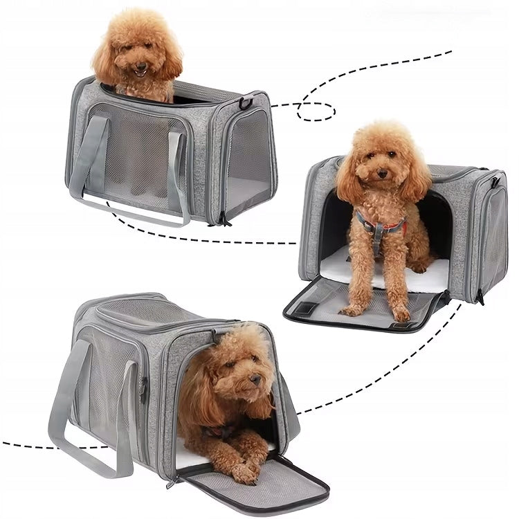 DOG CAT TRANSPORTER SHOULDER TRAVEL BAG WITH PLUSH MAT 50x34x34CM Brand Artnico