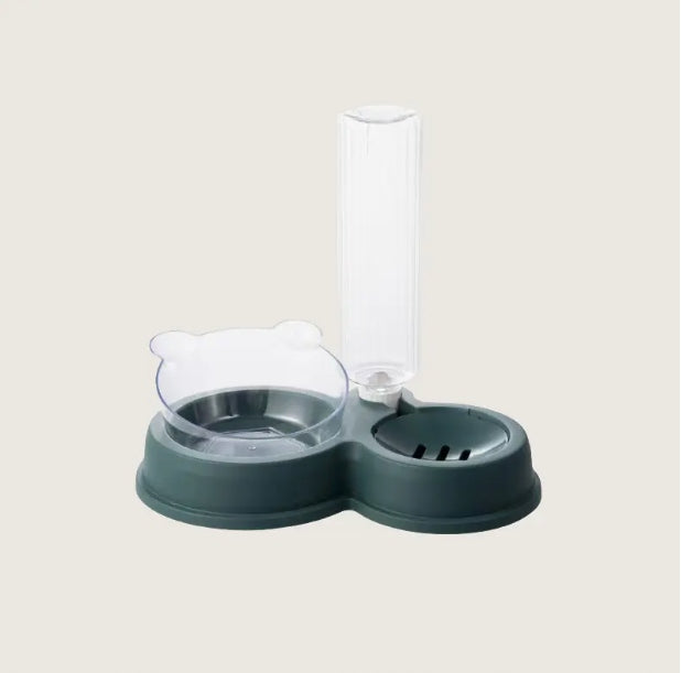 DOG CAT WATER DISPENSER BOWL GREEN