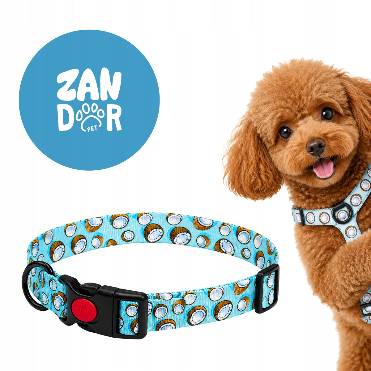 DOG COLLAR ADJUSTABLE SOLID COLORED 25 mm 30-45 cm M ZANDOR COCO