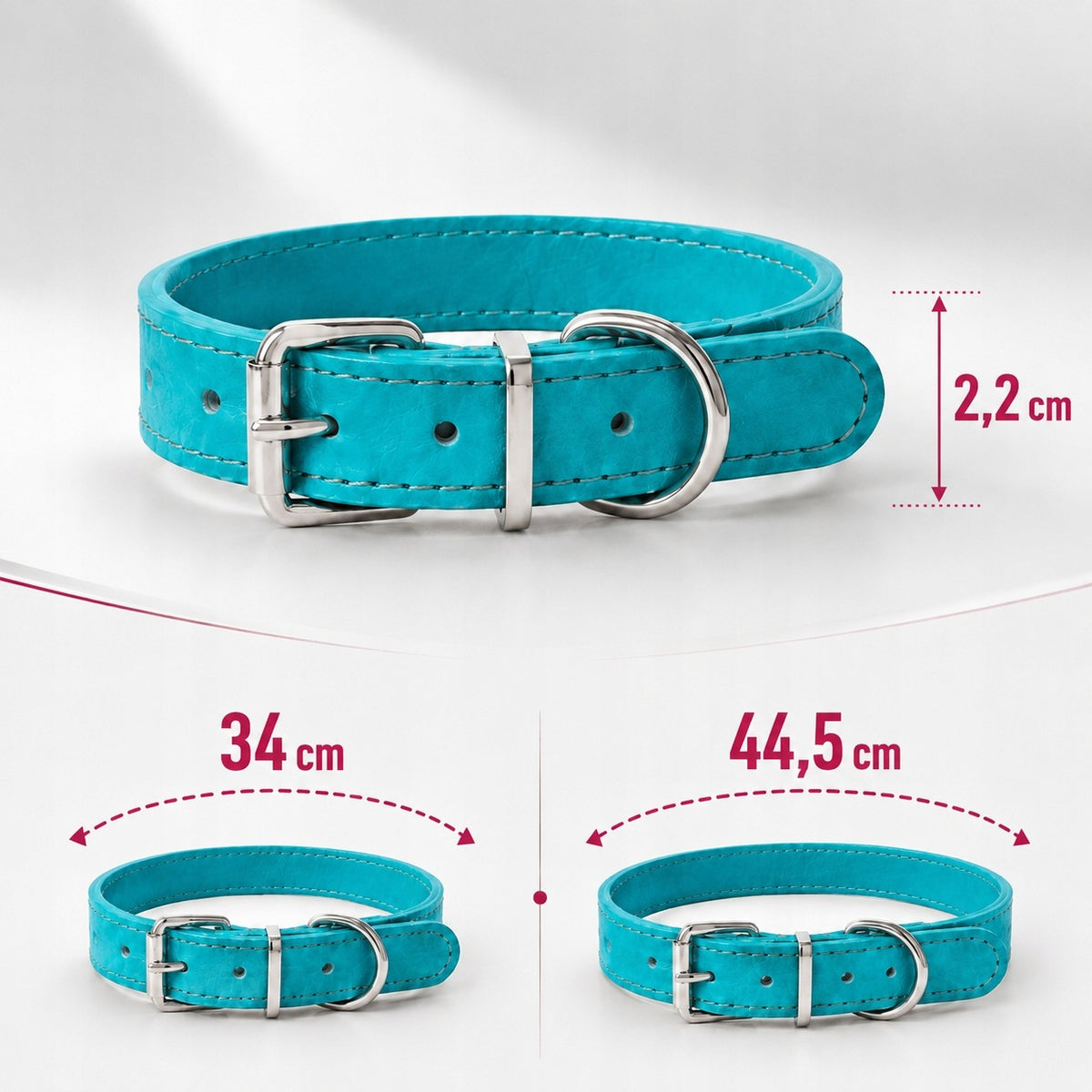 DOG COLLAR BLUE ADJUSTABLE ADDRESS CARD PERSONALIZATION ENGRAVING LARGE DOG Packaging status original