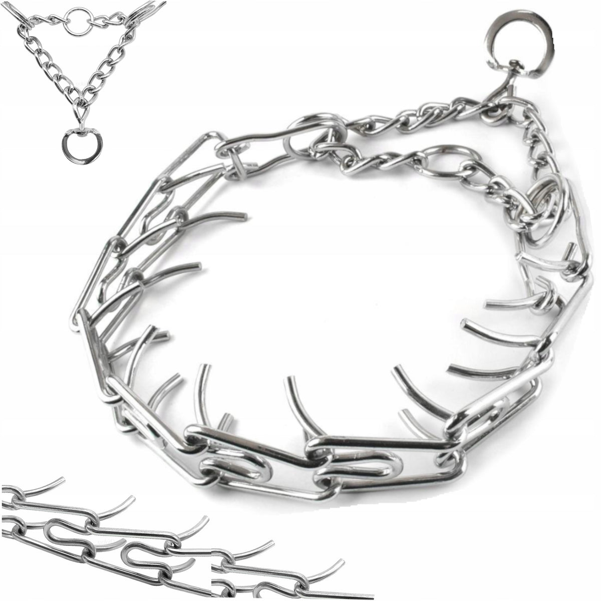 DOG COLLAR EARRING METAL STEEL 50-60CM TRAINING DOUBLE-SIDED XXL