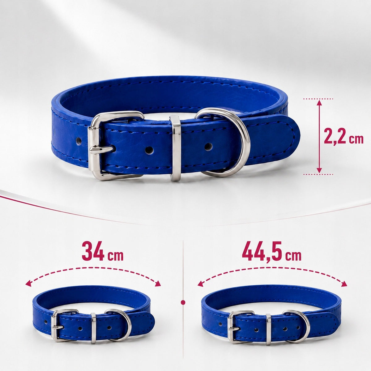 DOG COLLAR LARGE BLUE ADJUSTABLE ADDRESS CARD PERSONALIZATION ENGRAVING Packaging status original