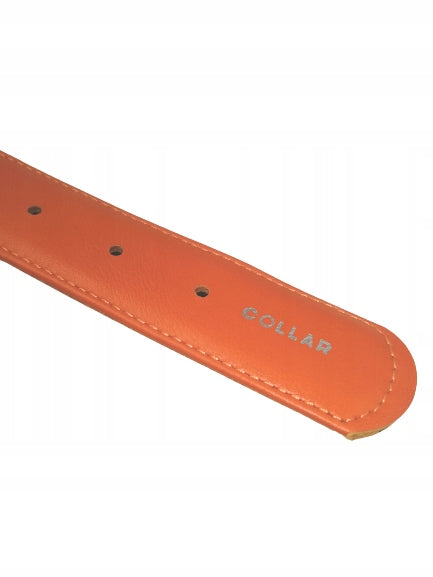 DOG COLLAR MADE OF LEATHER WAUDOG COLLAR 35MM 46-60CM ORANGE STRONG Brand Collar