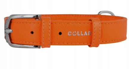 DOG COLLAR MADE OF LEATHER WAUDOG COLLAR 35MM 46-60CM ORANGE STRONG