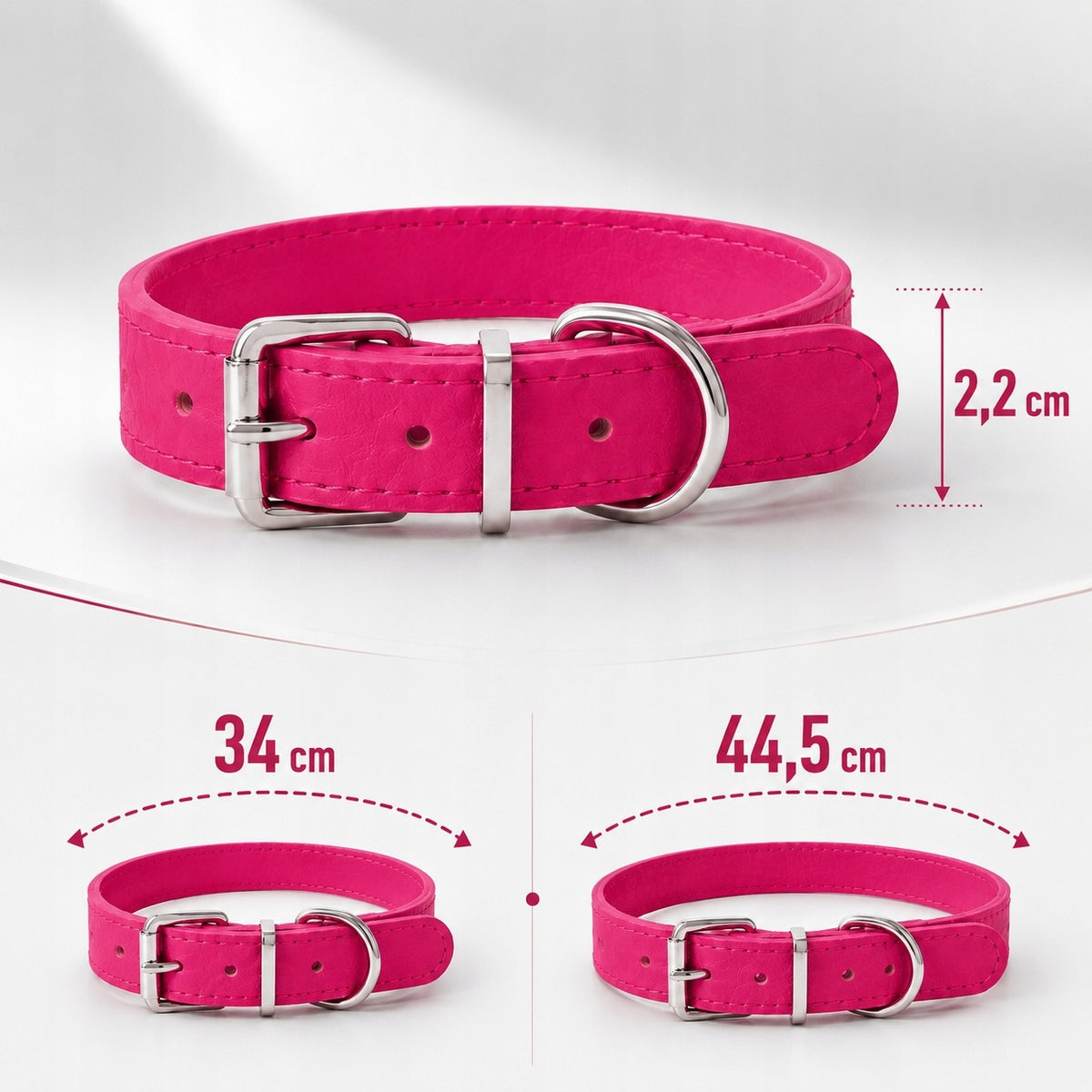 DOG COLLAR PINK ADJUSTABLE ADDRESS CARD PERSONALIZATION ENGRAVING LARGE DOG Packaging status original