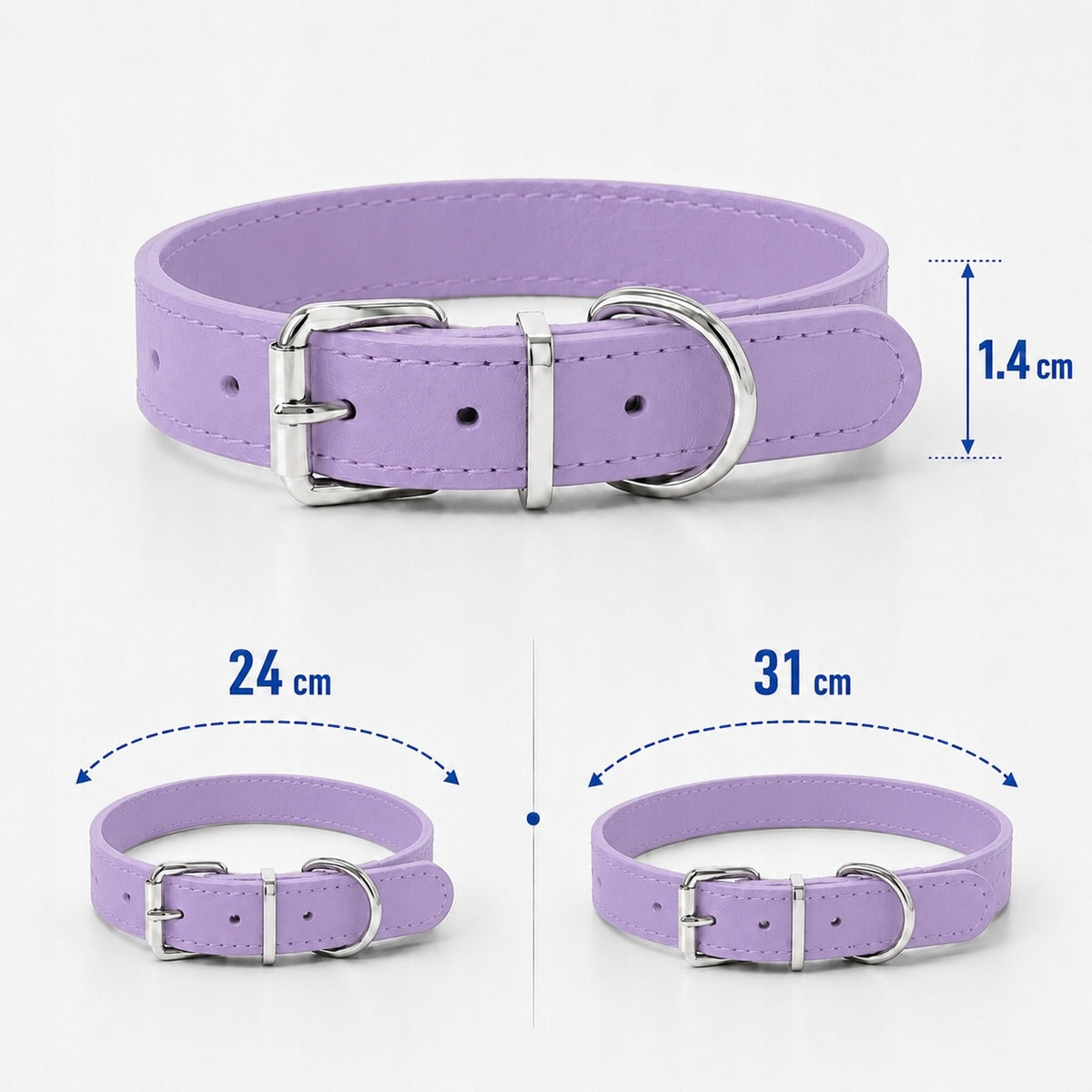 DOG COLLAR POWDER PURPLE ADJUSTABLE PUPPY SMALL DOG Manufacturer code LUNA_Classic_PURPLE_S
