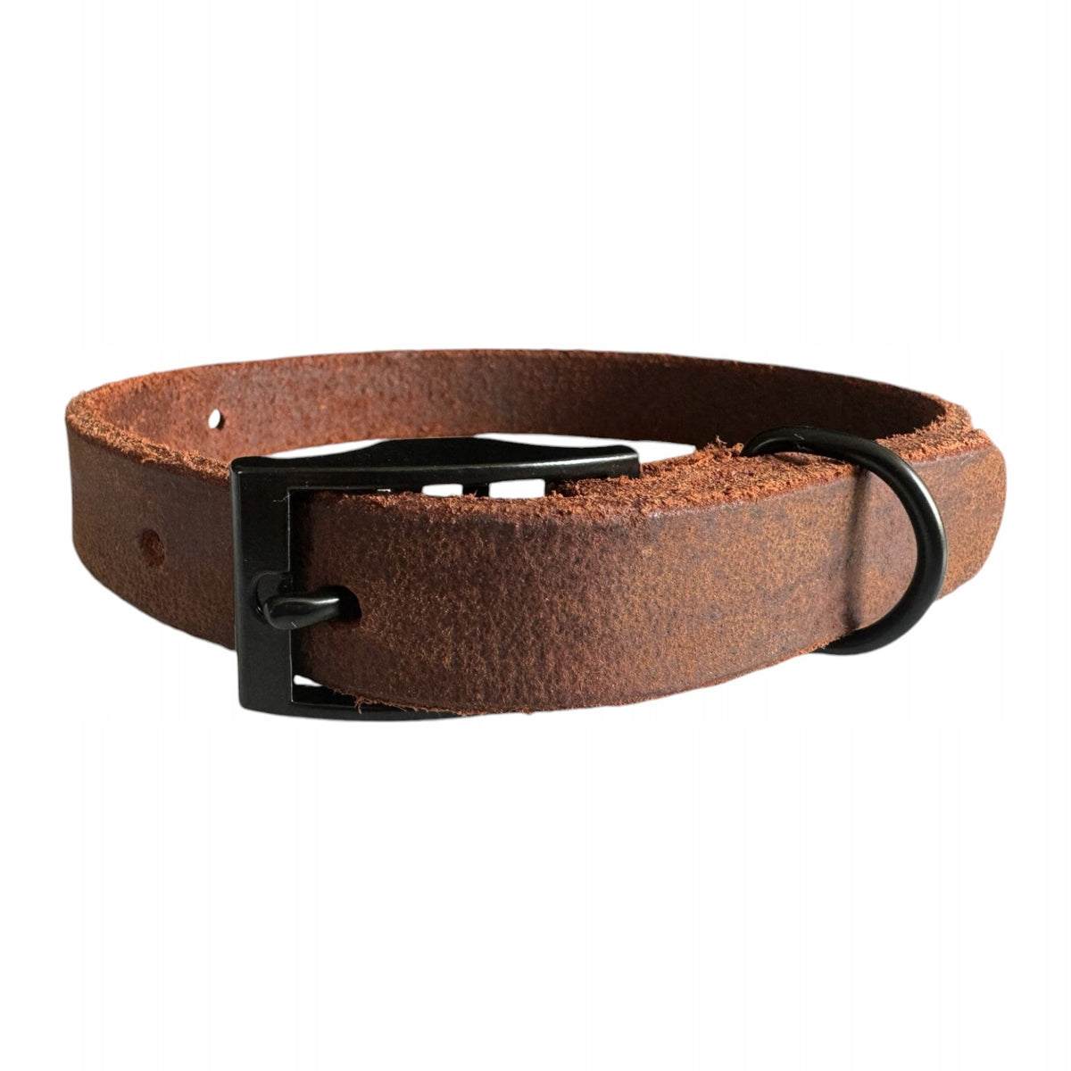 DOG COLLAR SOFT LEATHER BROWN HANDAMADE STRONG DURABLE M