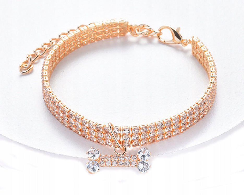 DOG COLLAR WITH CRYSTALS 29-39 CM L