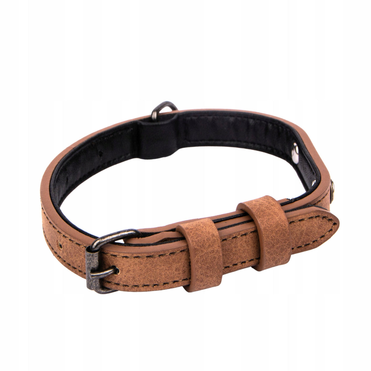 DOG COLLAR WITH ENGRAVING ADDRESS CARD WITH NAME AND NUMBER 40,5 CM S BROWN Manufacturer code 11920-1-G