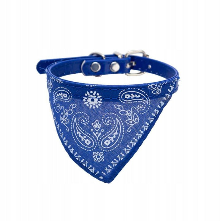DOG COLLAR WITH SCARF bandamk bell navy blue