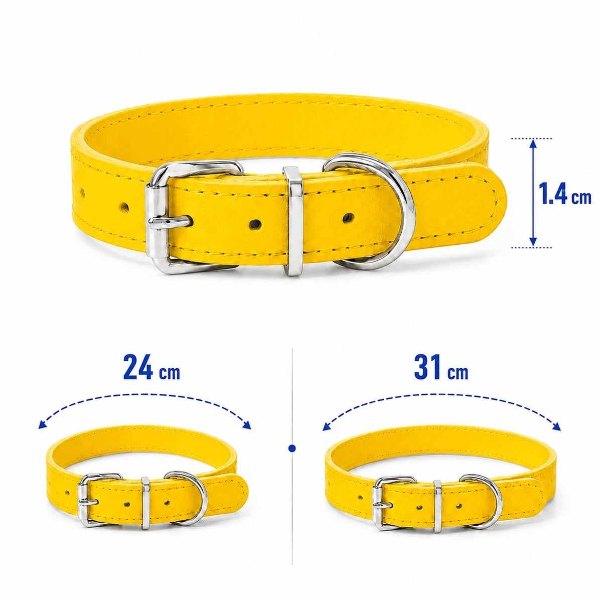 DOG COLLAR YELLOW ADJUSTABLE PUPPY SMALL DOG Manufacturer code LUNA_Classic_YELLOW_S