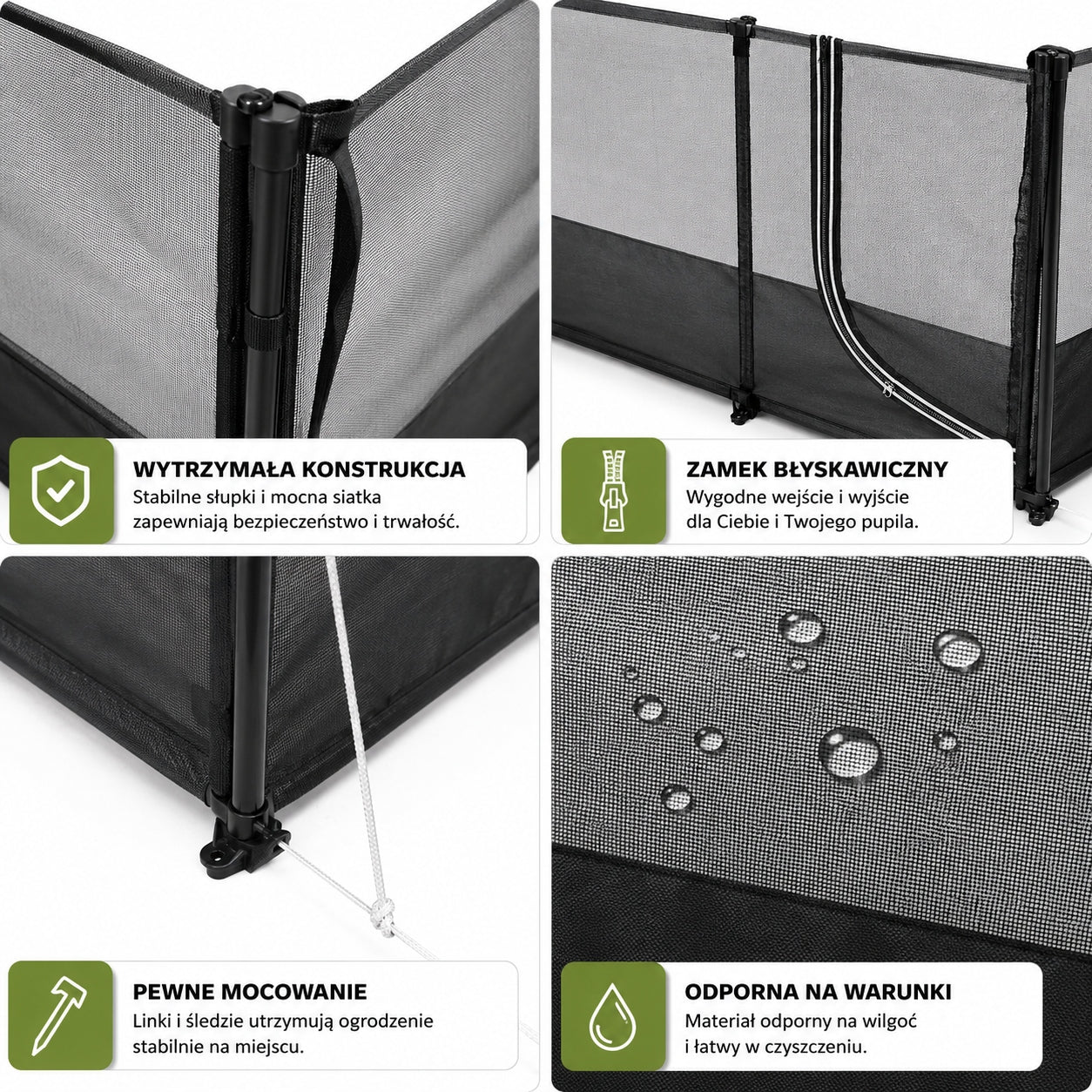 DOG FENCE HIKING CAMPING LIGHTWEIGHT FOLDING 400x90 Packaging status original
