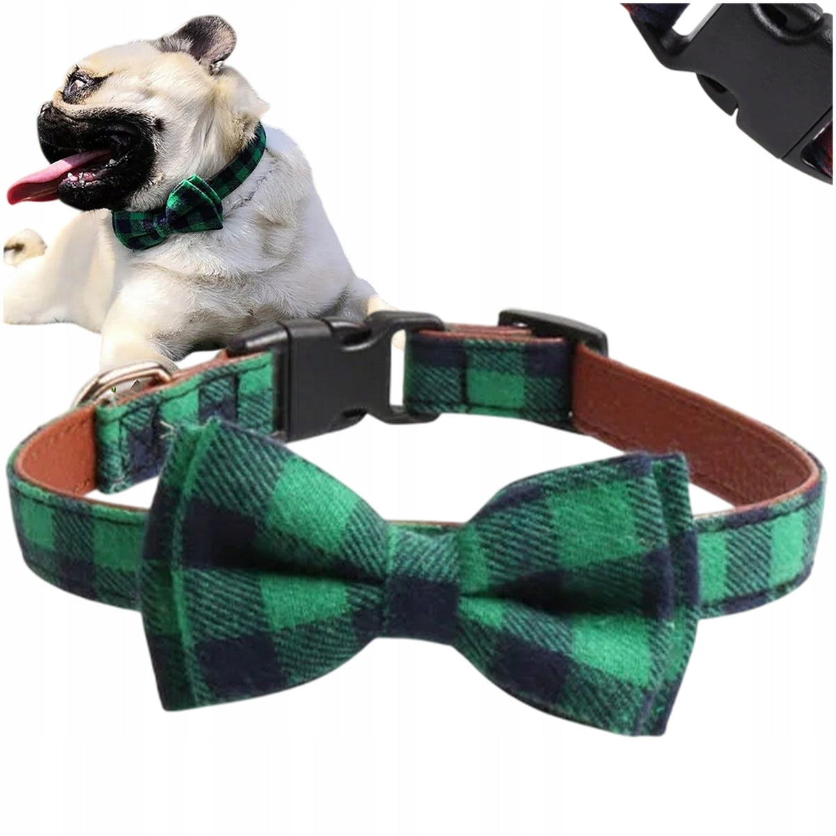 DOG FLY COLLAR DOG FLY BOW GREEN ROCCO S
