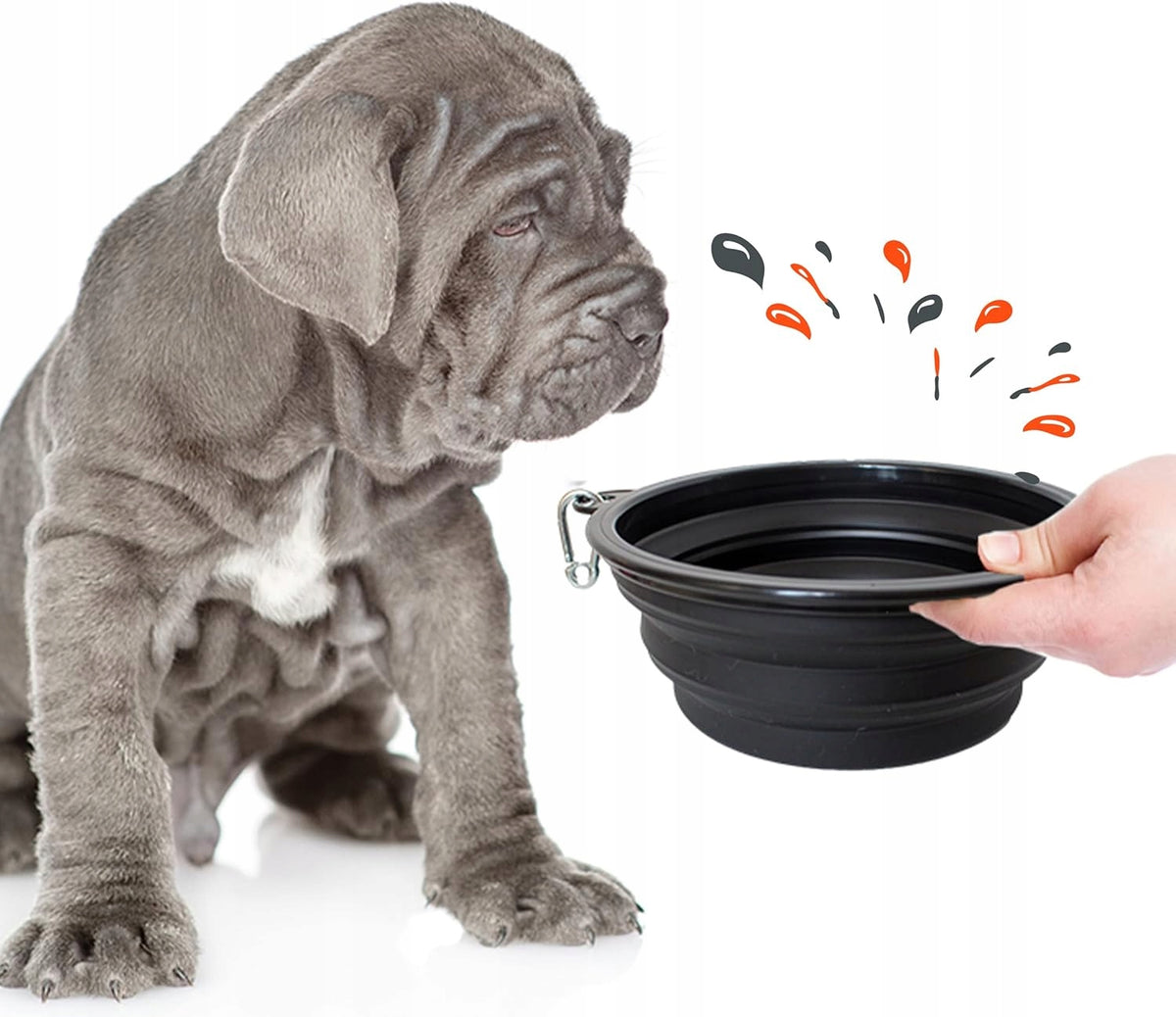 DOG FOLDING BOWL TRAVEL SILICONE WATER BOWL 1500ML Packaging status original