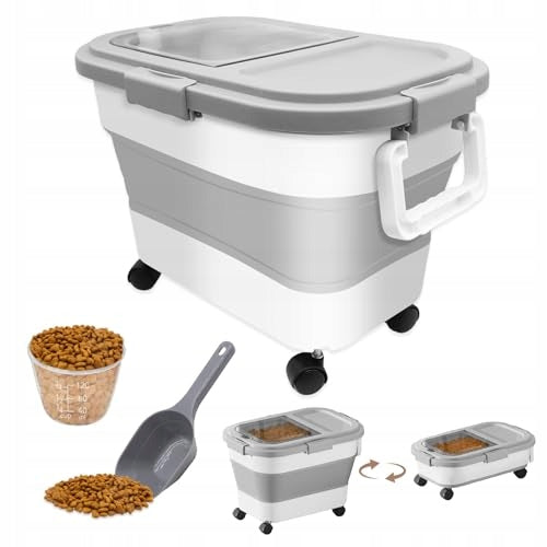 DOG FOOD CONTAINER AIRTIGHT WITH WHEELS 10 LITERS OF ANIMALS FOR HOME Manufacturer code Bez marki