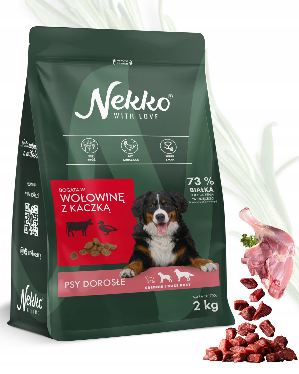 DOG FOOD NEKKO 2KG BEEF WITH DUCK