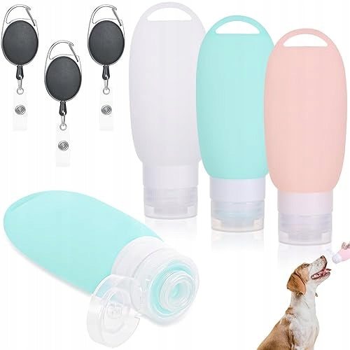 DOG FOOD TUBES SILICONE TRAVEL 90 ML CARABINER 3 PCS