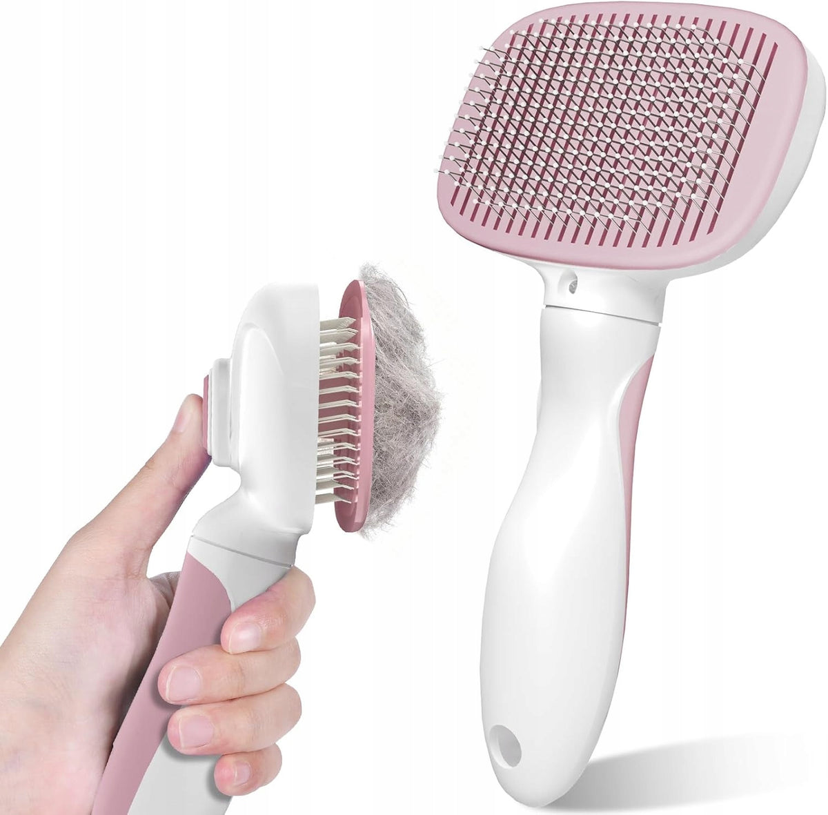 DOG GROOMING BRUSH SELF-CLEANING ERGONOMIC FOR HAIR
