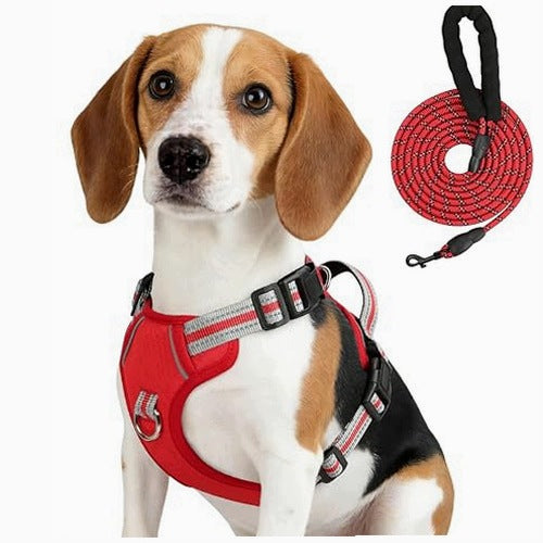DOG HARNESS ADJUSTABLE NON-SLIP LANYARD COLLAR REFLECTORS FOR HOME