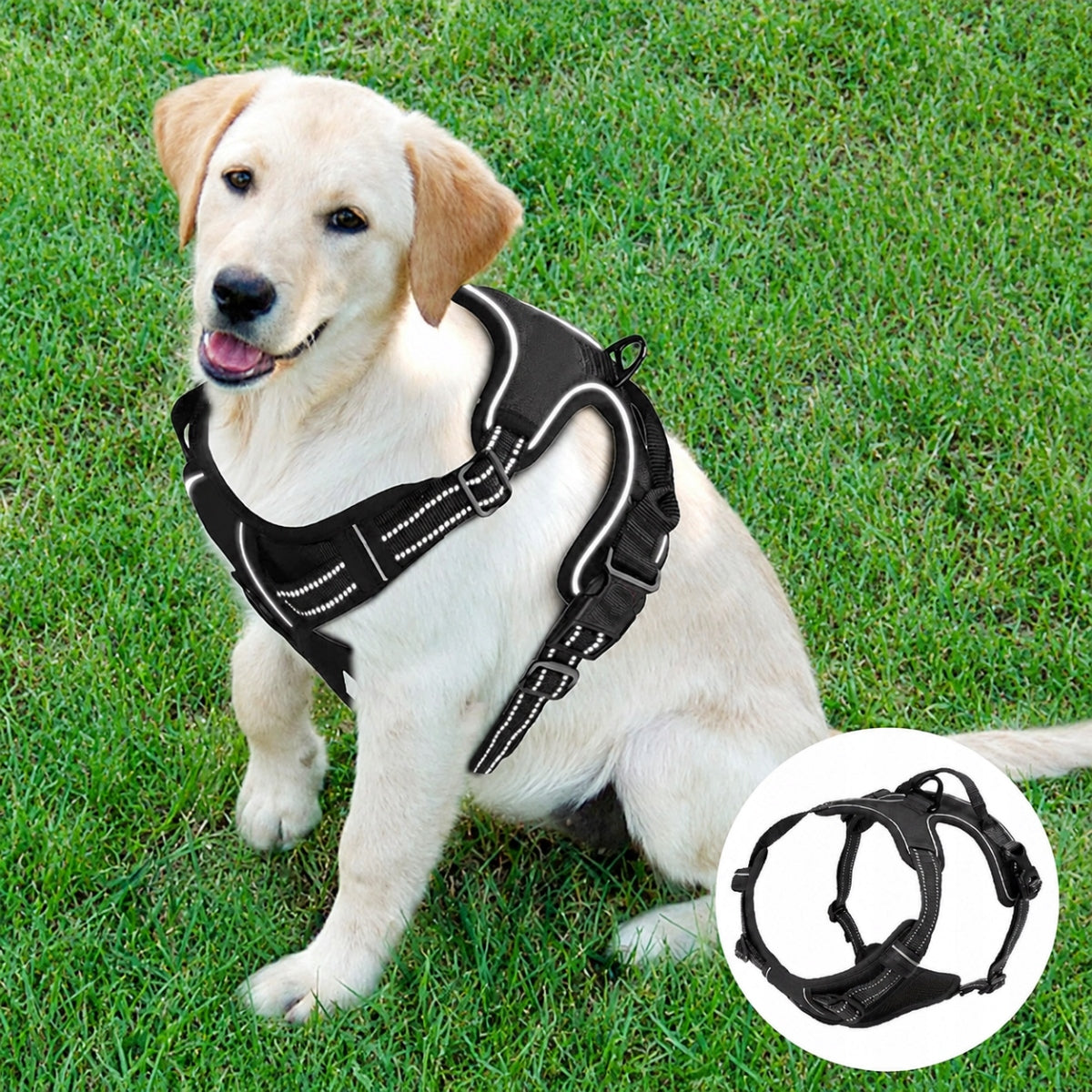 DOG HARNESS GUARD ADJUSTABLE PRESSURE-FREE FOR LARGE DOG WITH XL REFLECTIVE Packaging status original