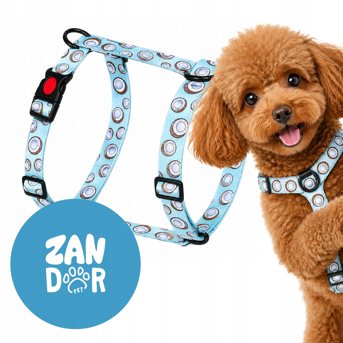 DOG HARNESS GUARD ADJUSTABLE SOLID COLORED 25 mm M ZANDOR COCO