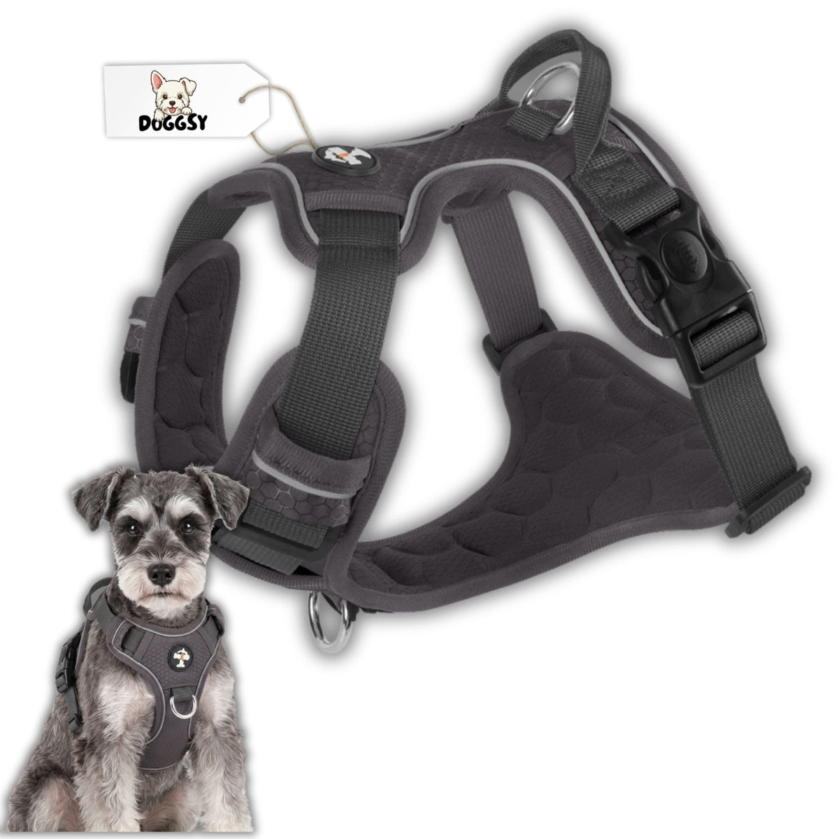 DOG HARNESS GUARD STRONG ADJUSTABLE PRESSURE-FREE COMFORTABLE ros. S