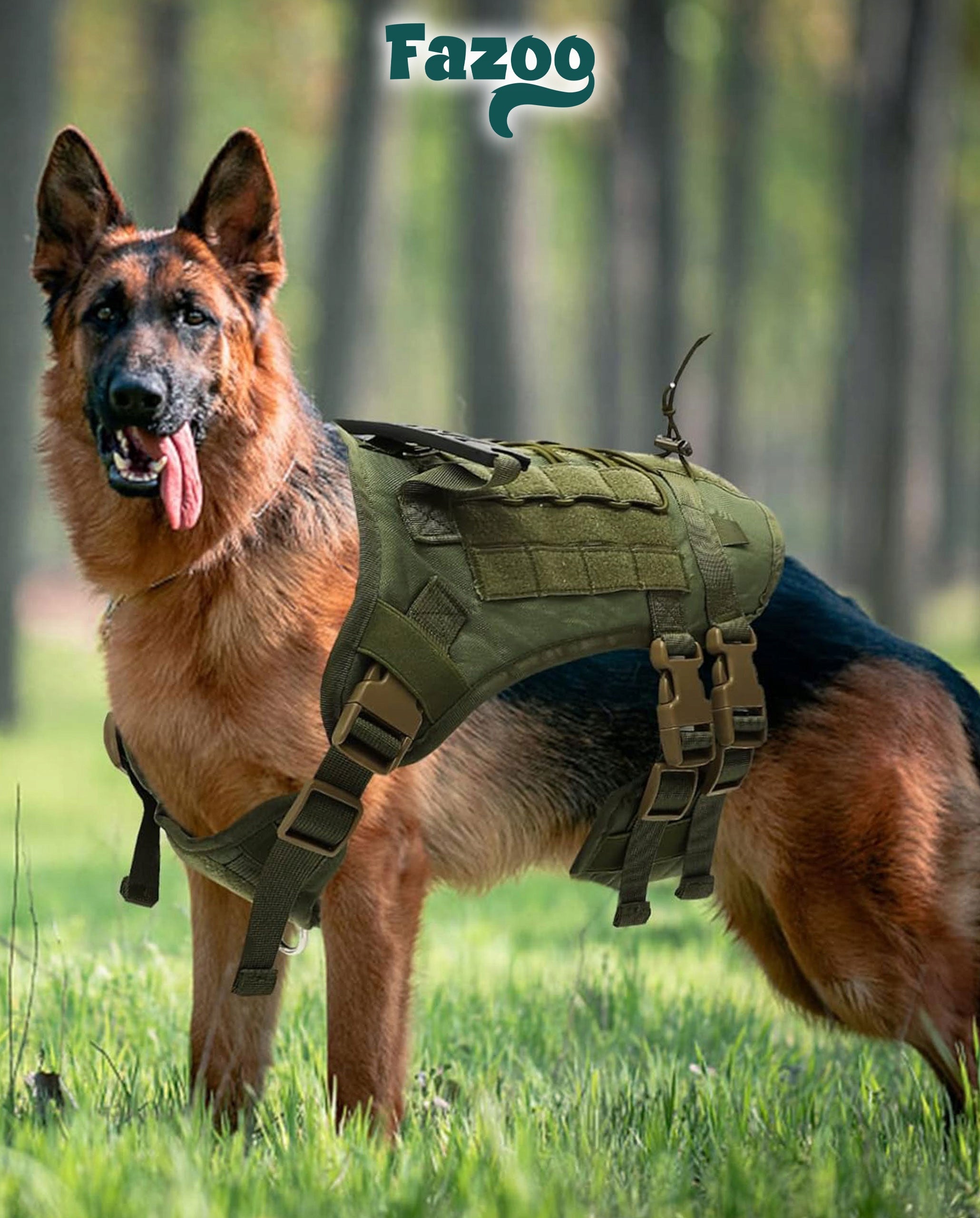 DOG HARNESS GUARD with Lanyard Strong Tactical Military Lanyard 150cm Green Manufacturer code Szelki Spacerowe dla Psów Khaki