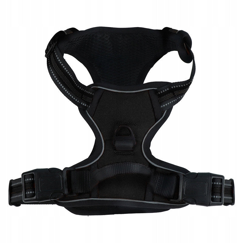 DOG HARNESS PRESSURE-FREE ADJUSTABLE REFLECTIVE SIZE S BLACK