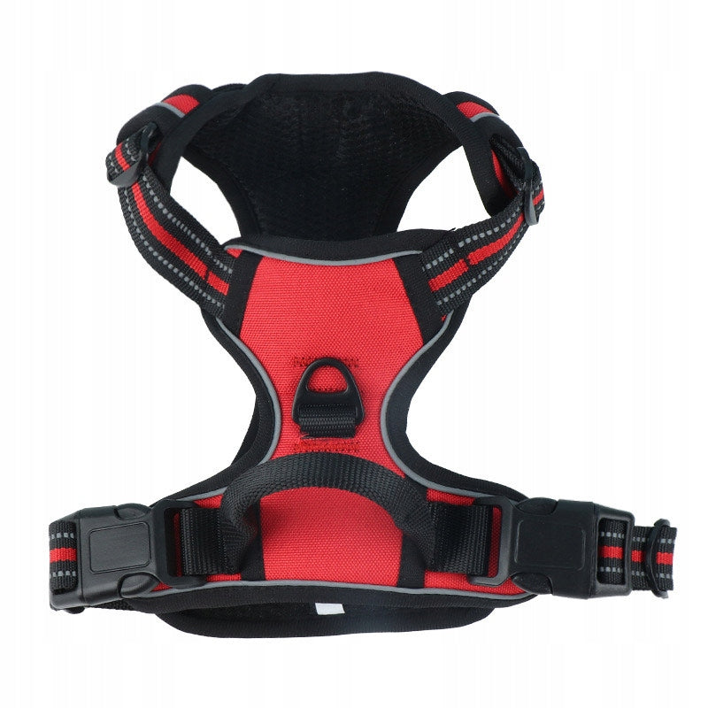 DOG HARNESS PRESSURE-FREE ADJUSTABLE REFLECTIVE SIZE S RED