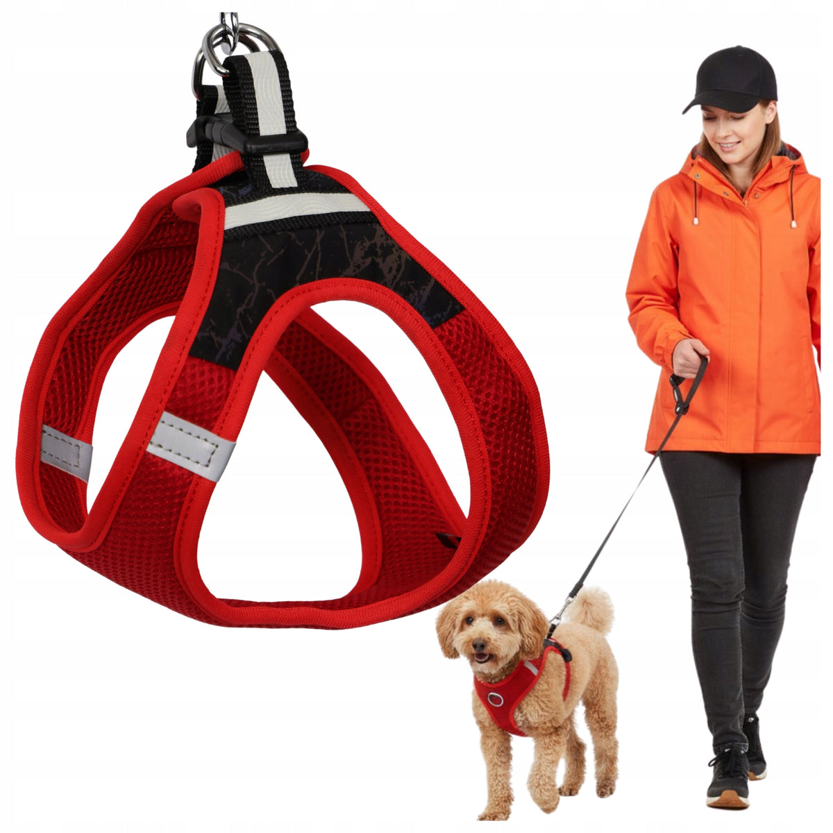 DOG HARNESS PRESSURE-FREE SMALL DOG REFLECTIVE COMFORTABLE r.L Manufacturer code SZELKI DLA PSA BEZUCISKOWE WO-1621
