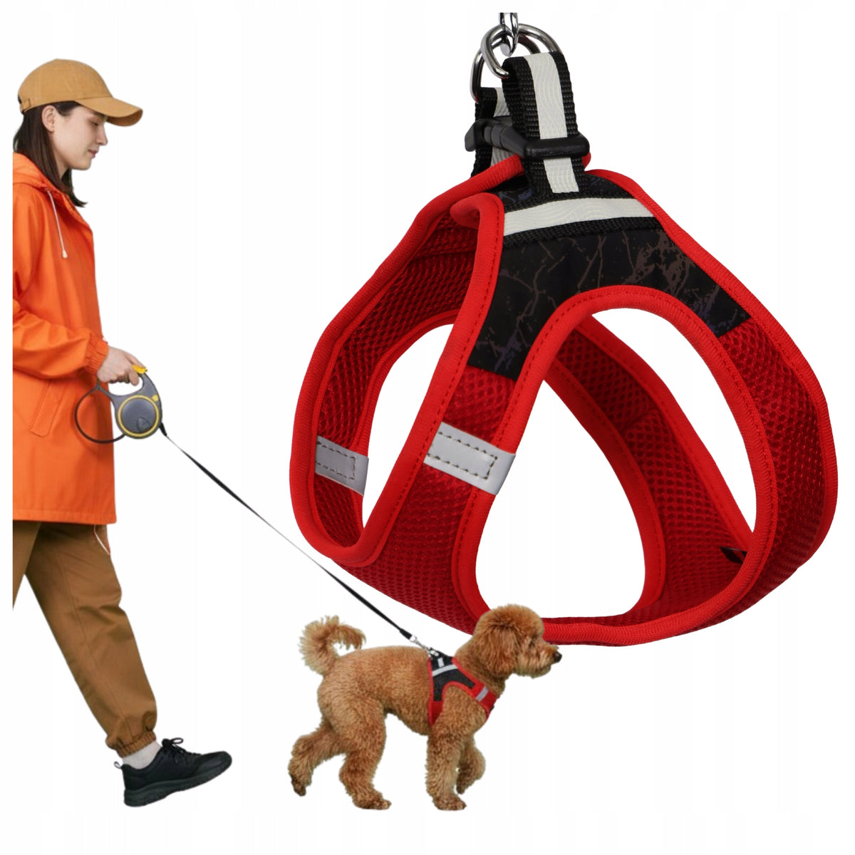 DOG HARNESS PRESSURE-FREE SMALL DOG REFLECTIVE COMFORTABLE r.L