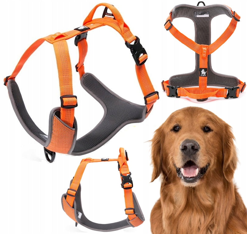DOG HARNESS REFLECTIVE GUARD EASY WALK TRUELOVE LUMEN ORANGE L