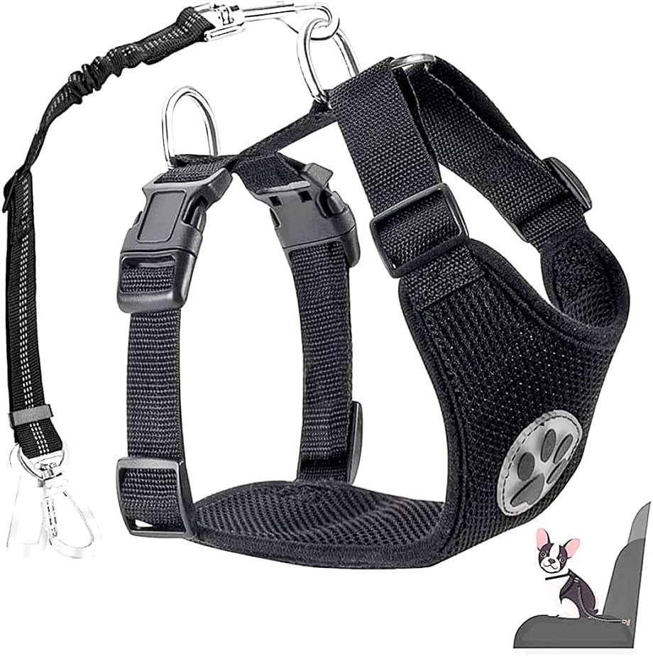 DOG HARNESS S BREATHABLE LATEX SEAT BELT ADJUSTABLE