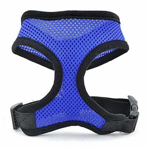DOG HARNESS SOFT BREATHABLE SIZE M BLUE SMALL DOGS