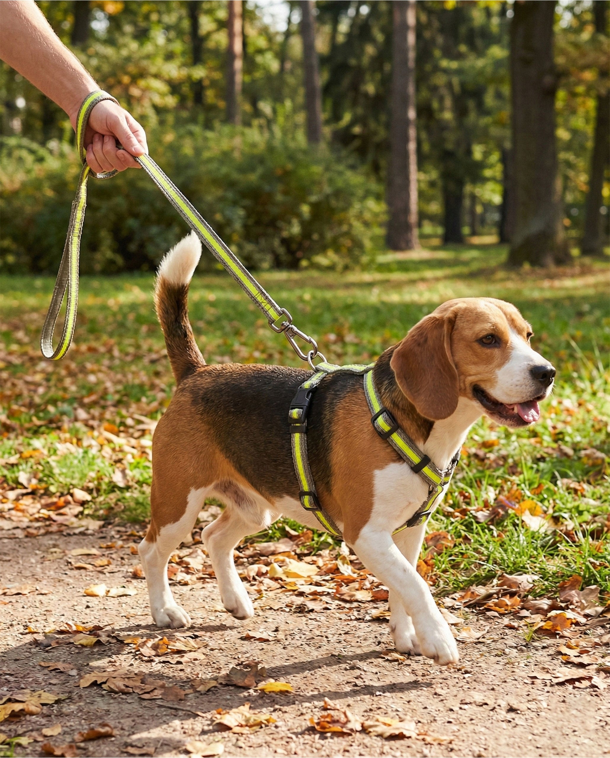 DOG HARNESS Strong Reflective Walking Adjustable Pressure-Free Yellow M/L Kind walking harness