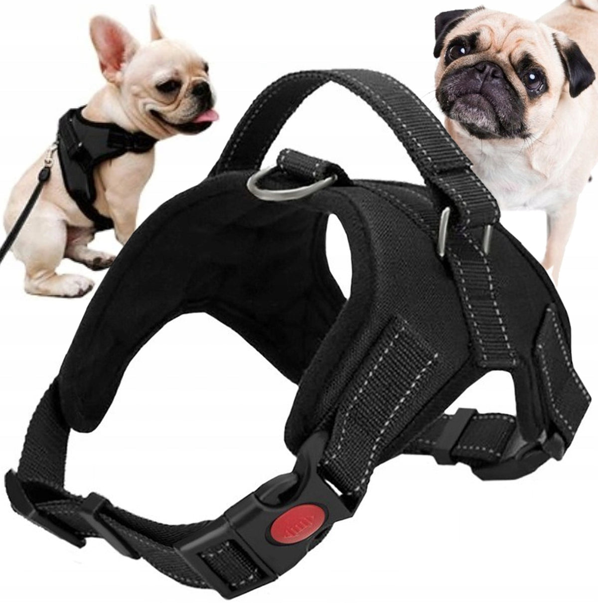 DOG HARNESS WALKING STRONG PRESSURE-FREE COMFORTABLE HANDLE 46-56cm size. S